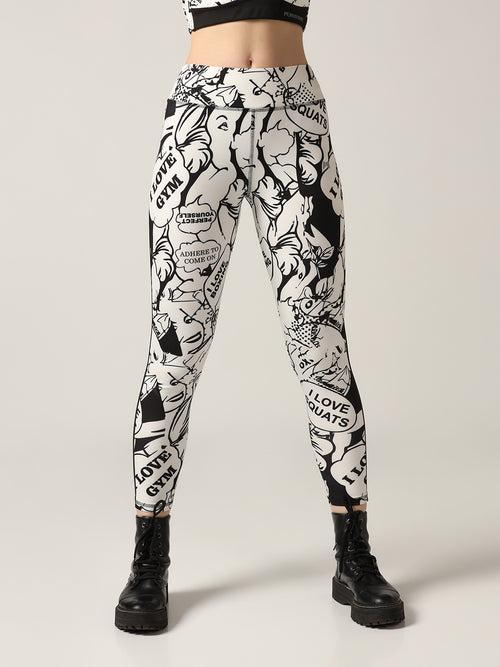 Write-Up Printed High Waist Tight