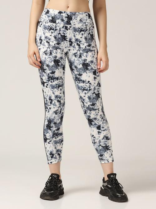 High Waist Tight With Back Hip Support - Rose Print