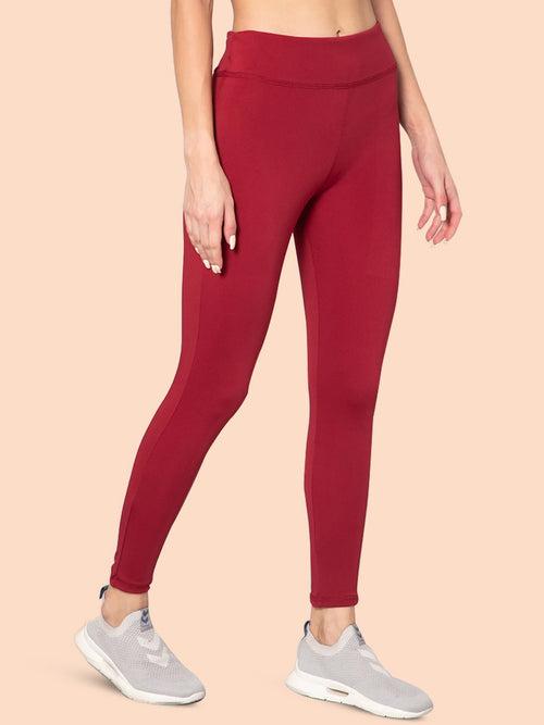 High Waist Workout Tight – Maroon