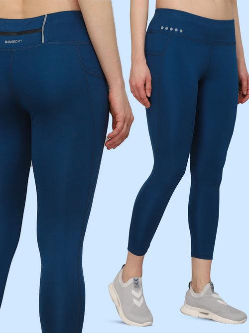 High Waist Workout Three Pocket Tight – Blue