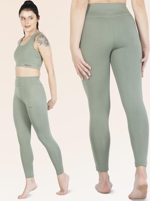 Gym/Yoga High Waist Solid Tight - Green