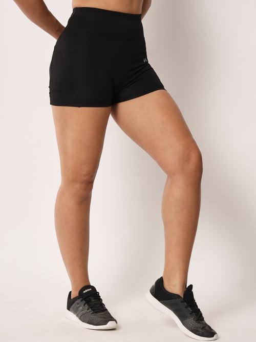 High Waist Cycling Shorts – Black