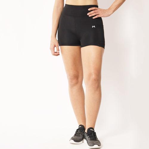 Pair of High Waist Cycling Shorts & High Impact Cross Hook Sports Bra – Black