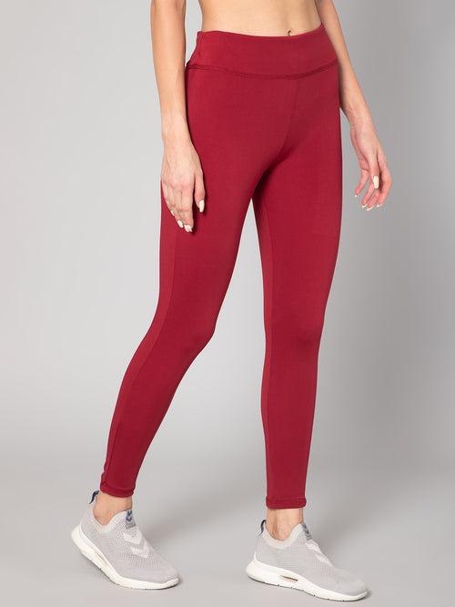 High Waist Workout Tight – Maroon