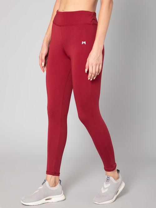 High Waist Workout Tight – Maroon