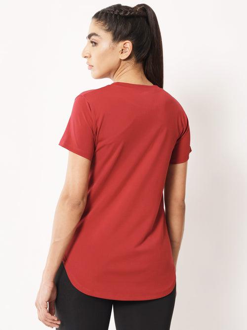 Longline T-Shirt – Maroon