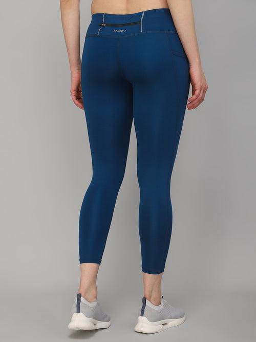 High Waist Workout Three Pocket Tight – Blue