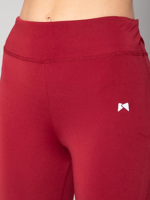 High Waist Workout Tight – Maroon