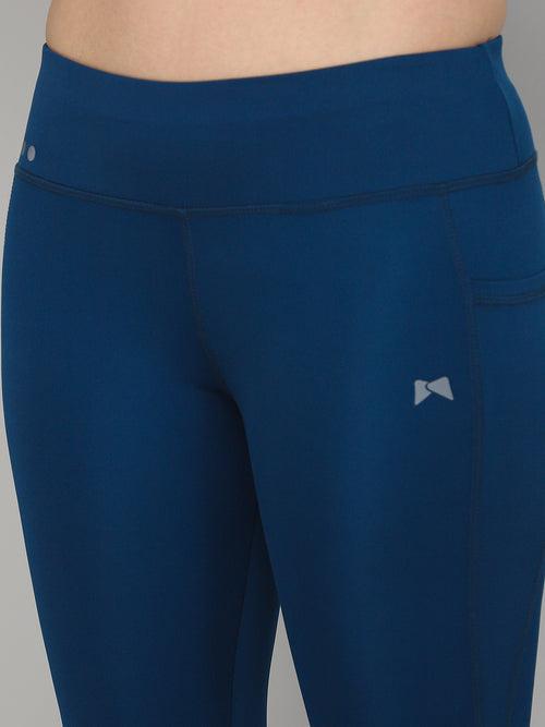 High Waist Workout Three Pocket Tight – Blue