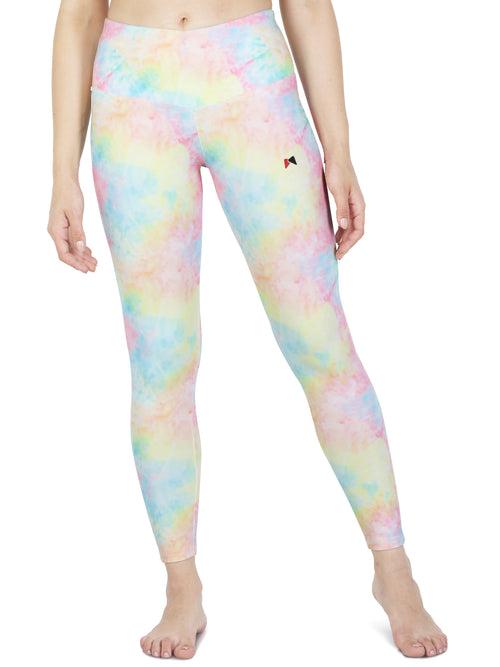 High Waist Yoke Belt Printed Workout Tight – Multicolour