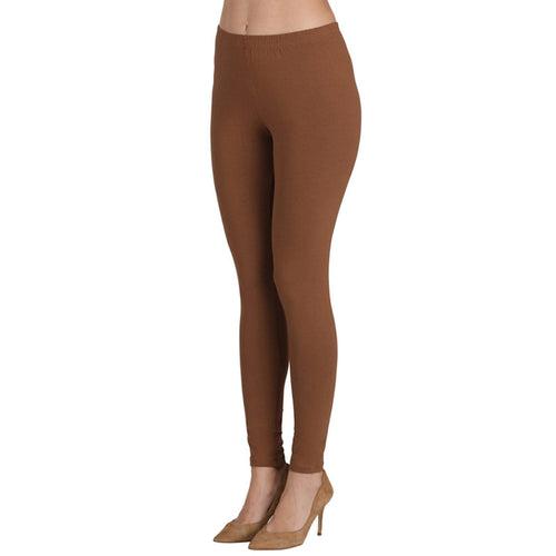 Groversons Paris Beauty Women's Pack of 2 Regular Leggings (BUTTER & CADBURRY)