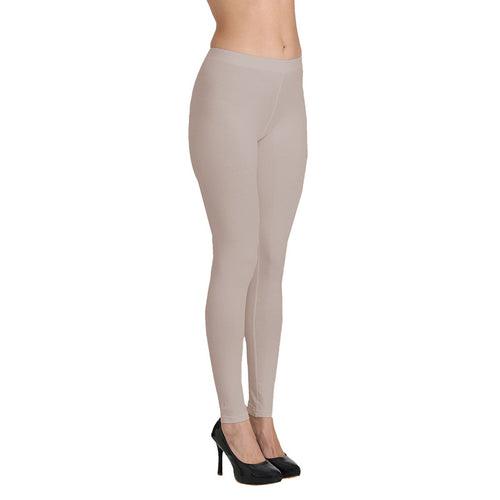 Groversons Paris Beauty Women's Pack of 2 Regular Leggings (CEMENT & ONION)