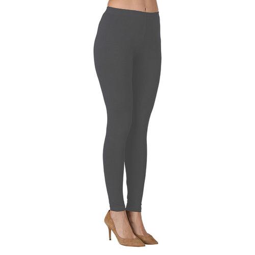 Groversons Paris Beauty Women's Pack of 2 Regular Leggings (CADBURRY & DARK GREY)