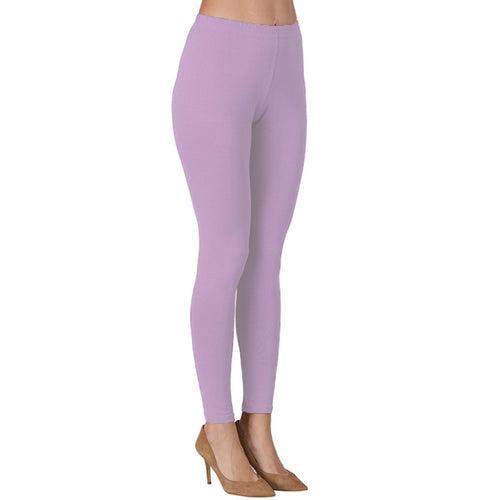 Groversons Paris Beauty Women's Pack of 2 Regular Leggings (BOTTLE GREEN & MAUVE)