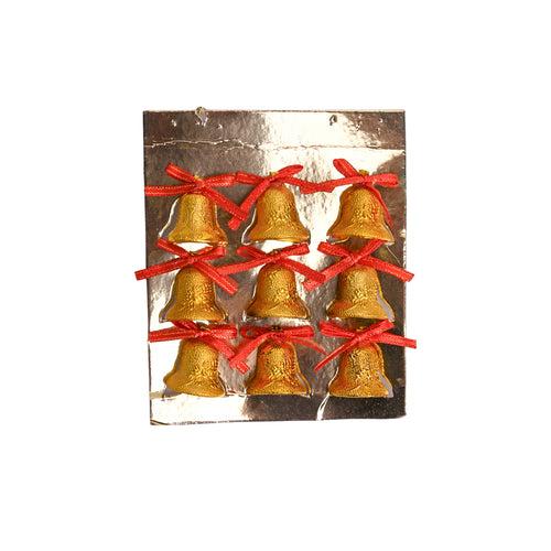 Christmas Bells Tree Decoration (Gold, Set Of 18, Assorted)