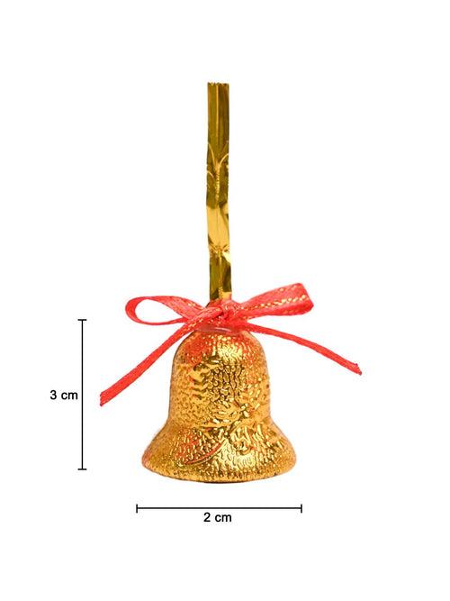 Christmas Bells Tree Decoration (Gold, Set Of 18, Assorted)