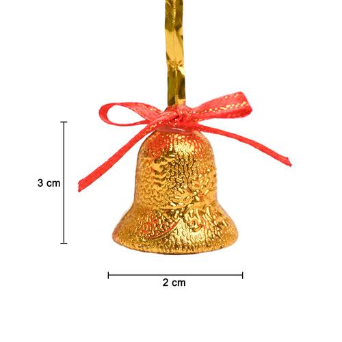 Christmas Bells Tree Decoration (Gold, Set Of 18, Assorted)