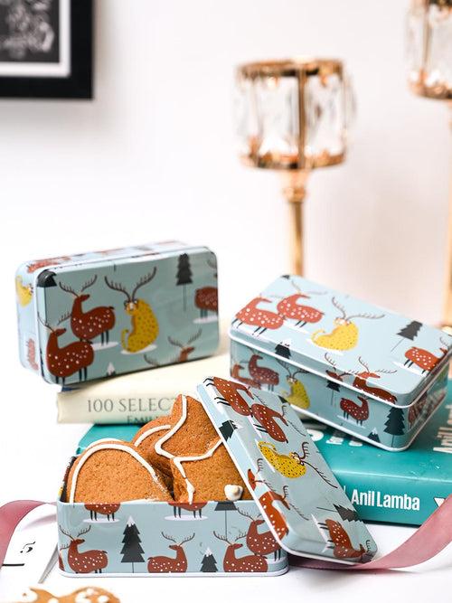 Colour Animal Print Tin Storage Box - Set Of 3, Multcolor