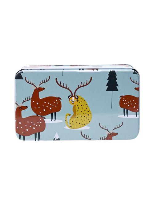 Colour Animal Print Tin Storage Box - Set Of 3, Multcolor