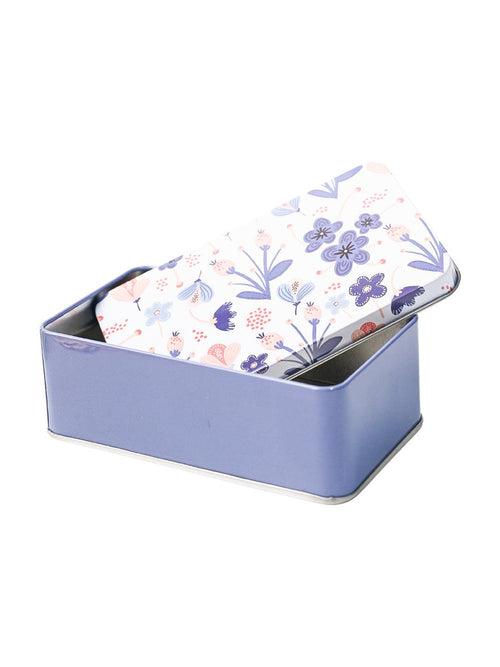 Mini Floral Tin Storage Box - Set Of 3, White