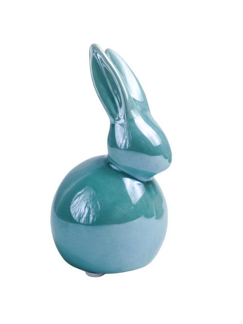 VON CASA Ceramic Decorative Rabbit - Skyblue, Set Of 2