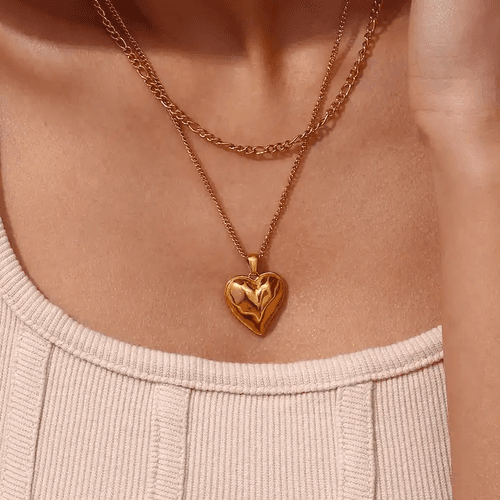 18KT Gold Plated Heart Layered Necklace