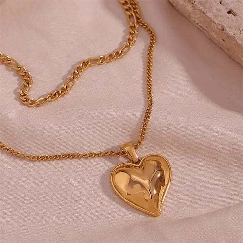 18KT Gold Plated Heart Layered Necklace