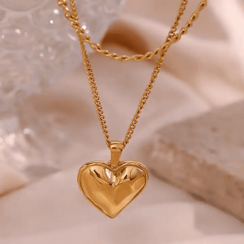 18KT Gold Plated Heart Layered Necklace