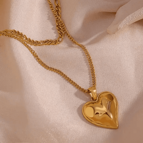 18KT Gold Plated Heart Layered Necklace