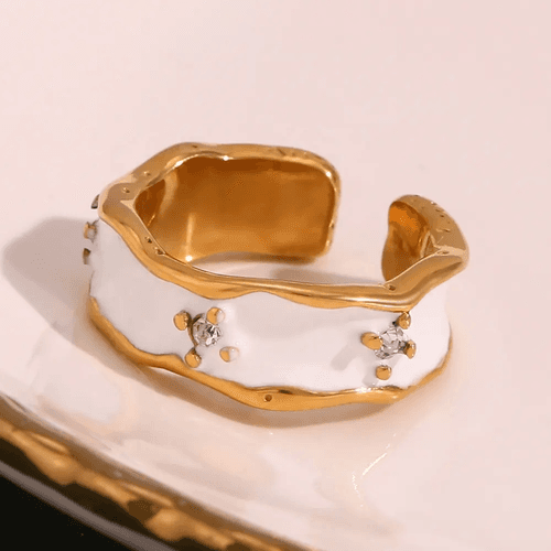 18KT Gold Plated Emily CZ Ring (Re-sizeable)