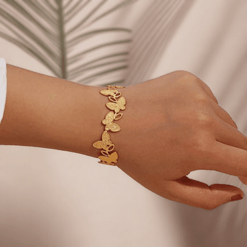 18KT Gold Plated Butterfly Cuff Bracelet