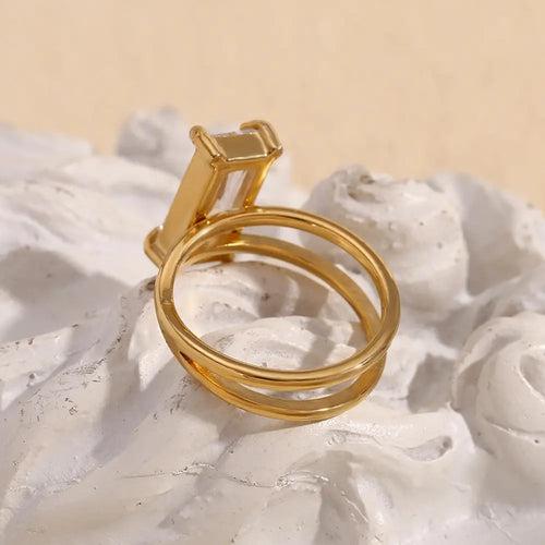 18KT Gold Plated Selena CZ Ring