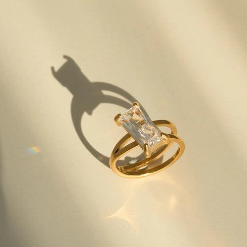 18KT Gold Plated Selena CZ Ring