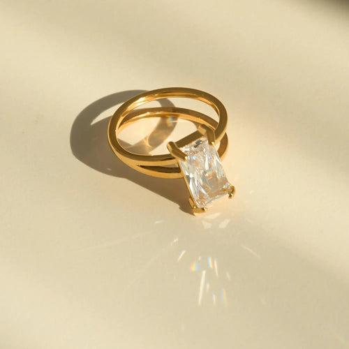 18KT Gold Plated Selena CZ Ring