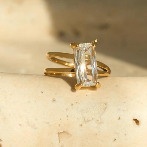 18KT Gold Plated Selena CZ Ring