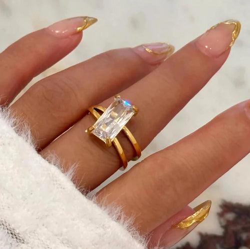 18KT Gold Plated Selena CZ Ring