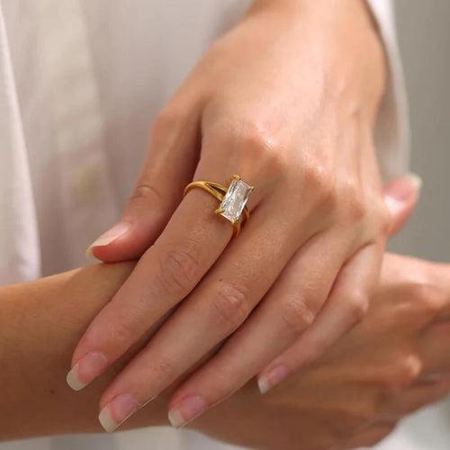 18KT Gold Plated Selena CZ Ring