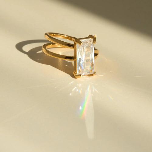 18KT Gold Plated Selena CZ Ring