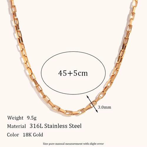 18KT Gold Plated Hollow Box Chain