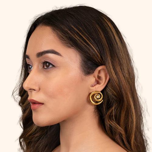 18KT Gold Plated Swirl Earrings