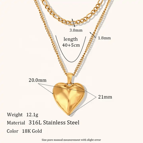 18KT Gold Plated Heart Layered Necklace