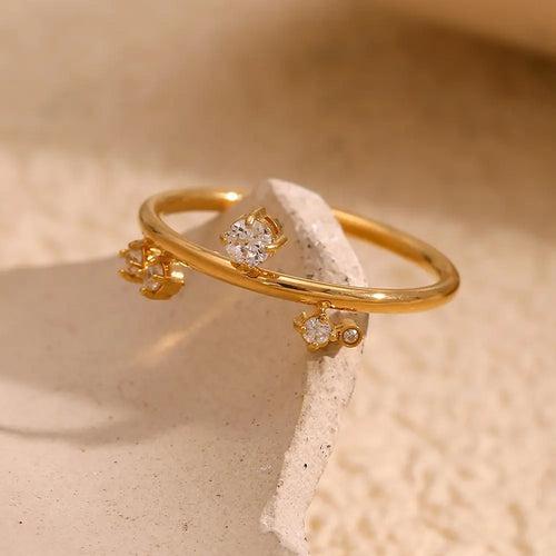 18KT Gold Plated Saylor CZ Ring