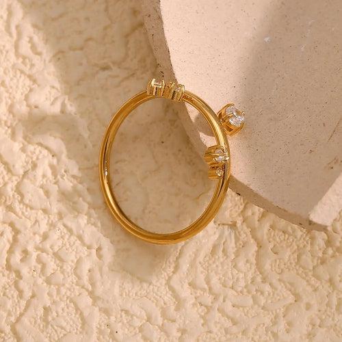 18KT Gold Plated Saylor CZ Ring