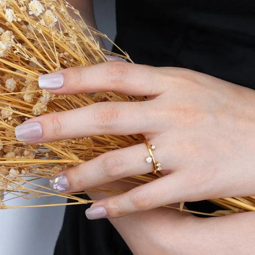 18KT Gold Plated Saylor CZ Ring