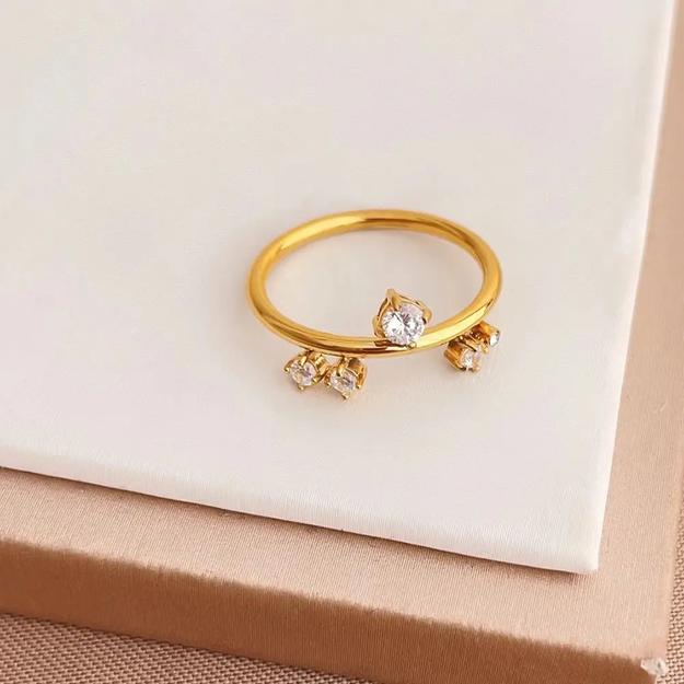 18KT Gold Plated Saylor CZ Ring