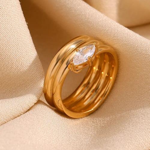 18KT Gold Plated Elena CZ Ring