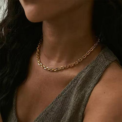 18KT Gold Plated Punky Oval Link Chain