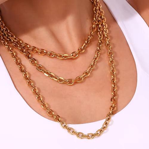 18KT Gold Plated Punky Oval Link Chain