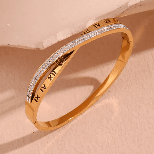 18KT Gold Plated Roman CZ Bracelet