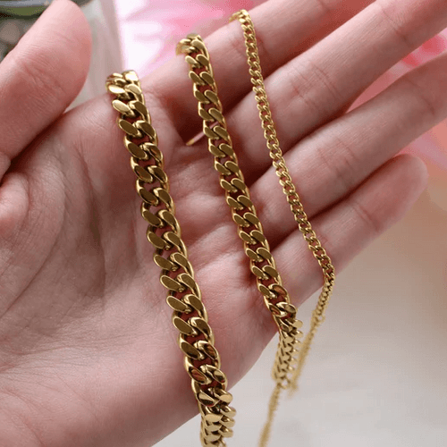 18KT Gold Plated Cuban Chain Bracelet